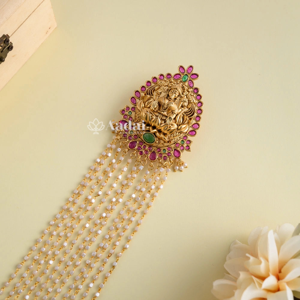Lakshmi Pendant With Pearl Drop Layer