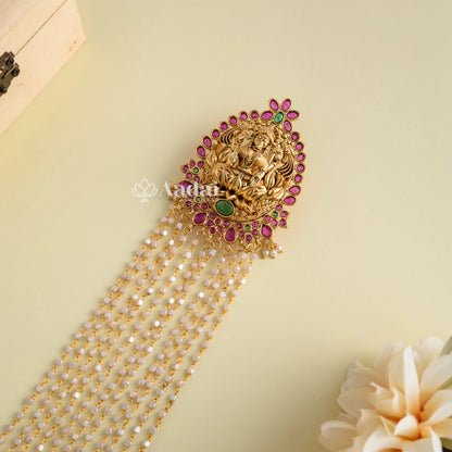 Lakshmi Pendant With Pearl Drop Layer