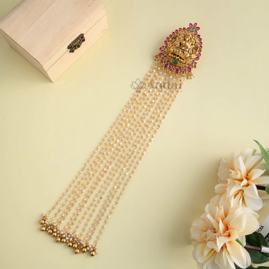 Lakshmi Pendant With Pearl Drop Layer