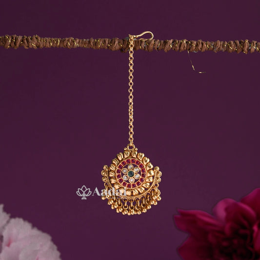 Floral Kemp Tikka Gold Beads