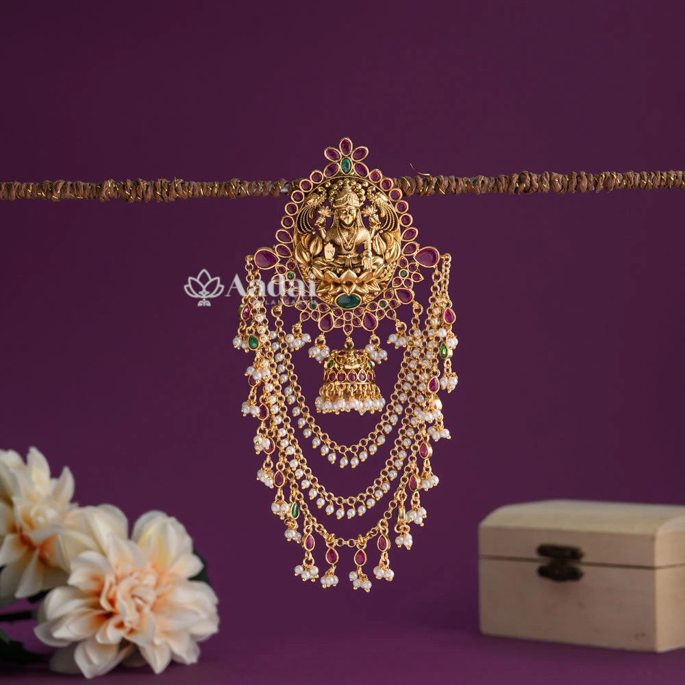 Dangling Bridal Pearl Lakshmi Jadai Billai