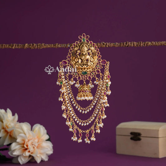 Dangling Bridal Pearl Lakshmi Jadai Billai