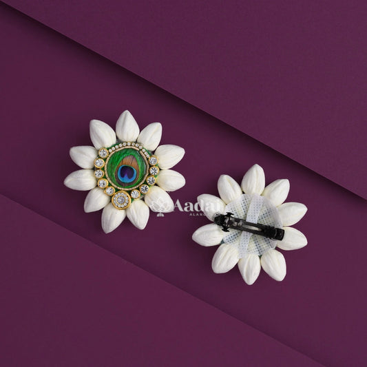 XL Bud Peacock Hair Clip