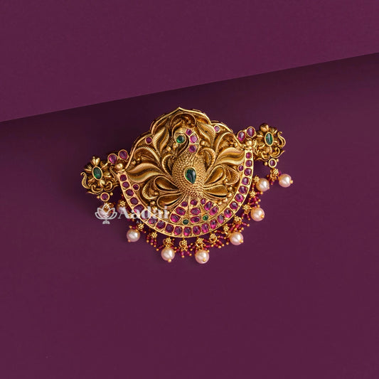 Peacock Kemp Big Pendant Hair Clip