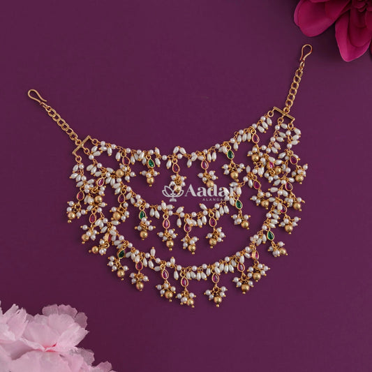 Guttapusulu Pearl Drop Layer Chain Hair Accessiores