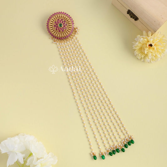 Flower Chakkara Kemp Pearl Hanging Drop