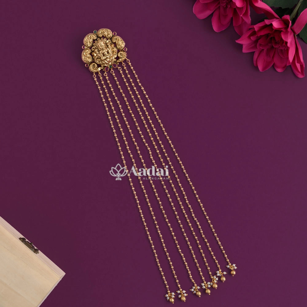 Gracious Lakshmi Gold Beads Hanging Jadai Billai