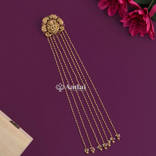 Gracious Lakshmi Gold Beads Hanging Jadai Billai