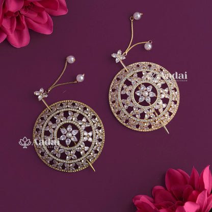 Glittery Zircon Stylish Hair Bun Cage Small