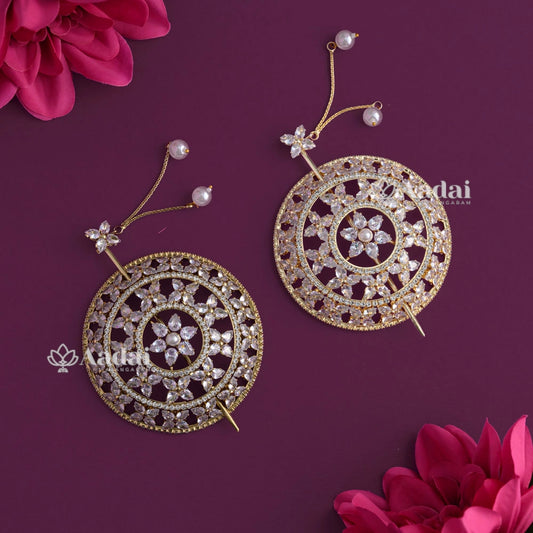 Glittery Zircon Stylish Hair Bun Cage Small