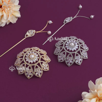 Floral Sparkling Hair Bun Cage