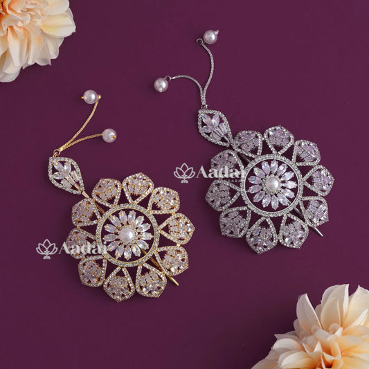 Floral Sparkling Hair Bun Cage