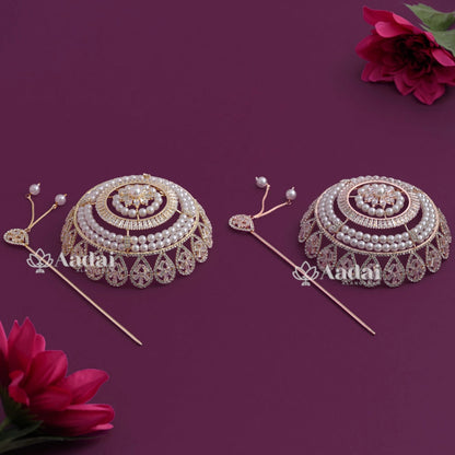 Elegant AD With Pearl Big Hair Bun Cage
