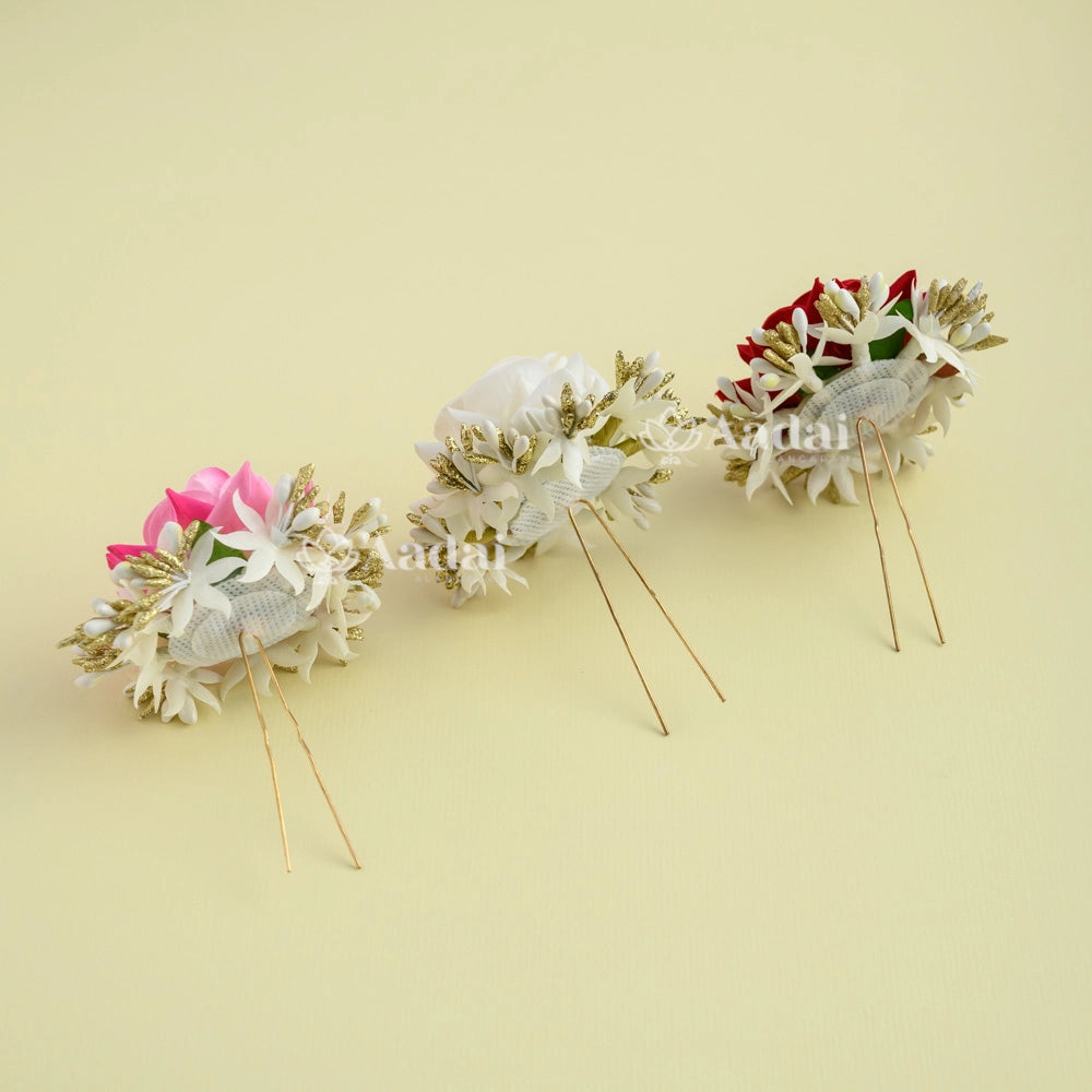 Reusable Realistic Fabric Rose Flower U Pin