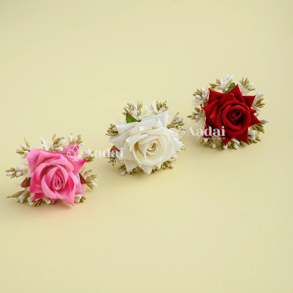 Reusable Realistic Fabric Rose Flower U Pin