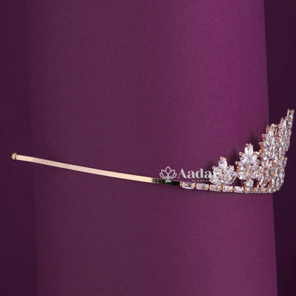 Luxuriant Floral Wedding Tiara - Rose Gold