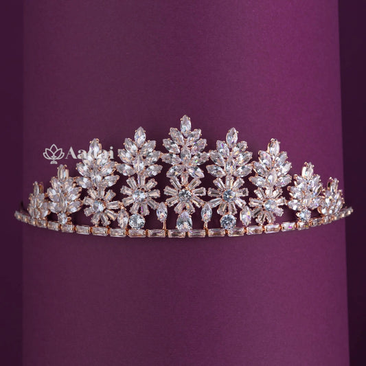 Luxuriant Floral Wedding Tiara - Rose Gold