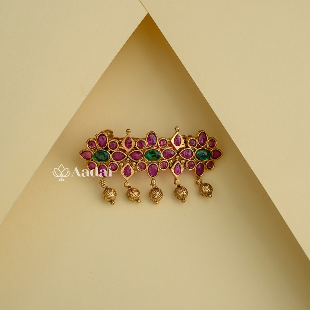 Crimson Floral Hair Clip