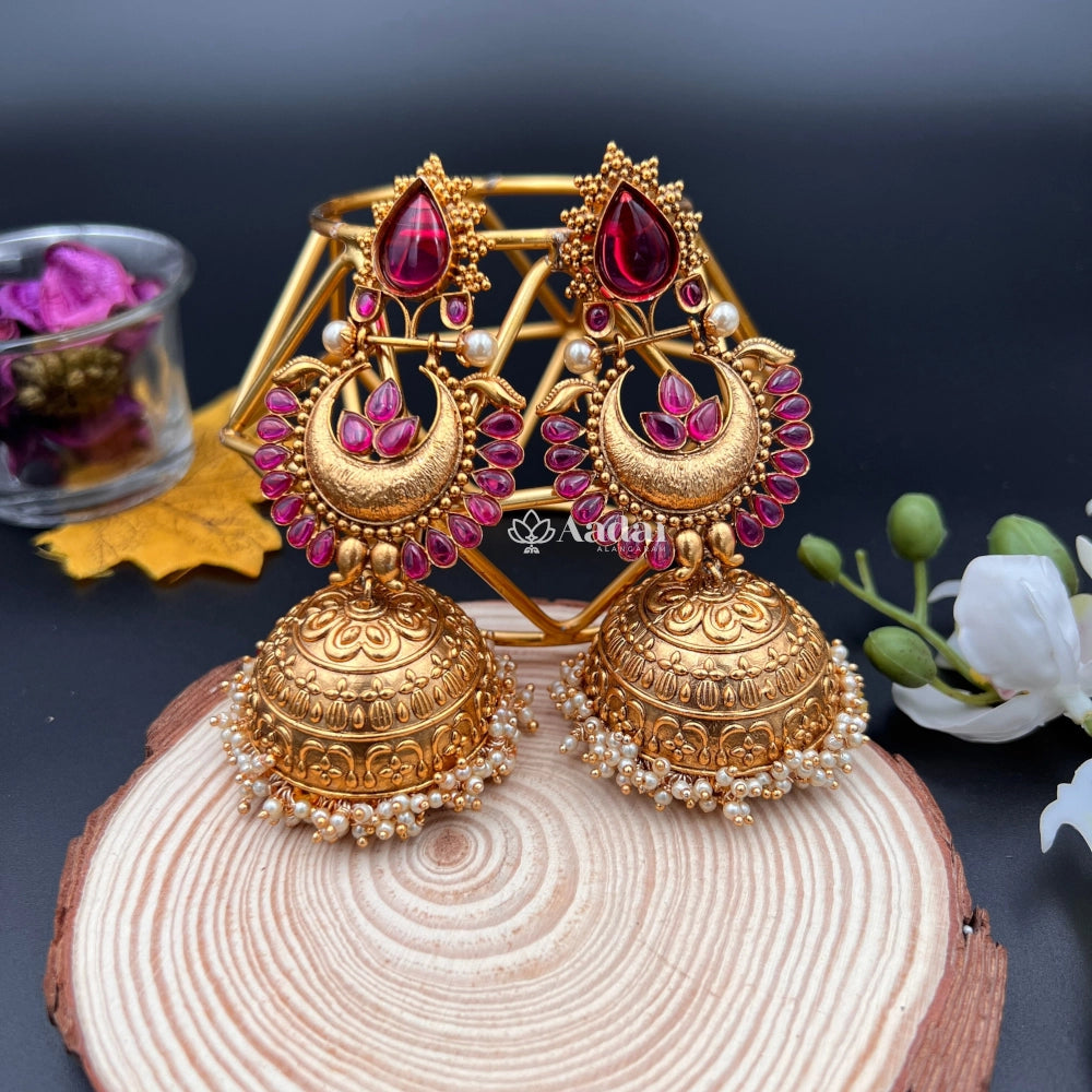 Traditional Long Design Jhumkas- PINK