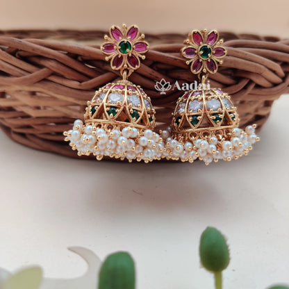 Classic Kemp Jhumkas -Multi