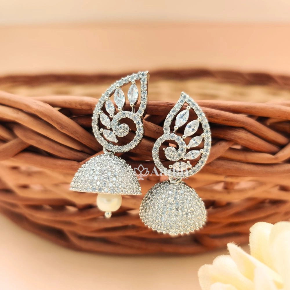 Cute Rhodium Jhumkas