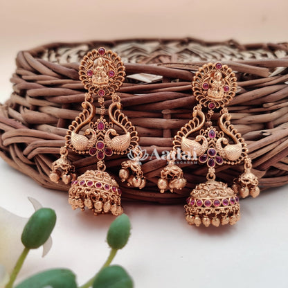 Lakshmi dual peacock long jhumka