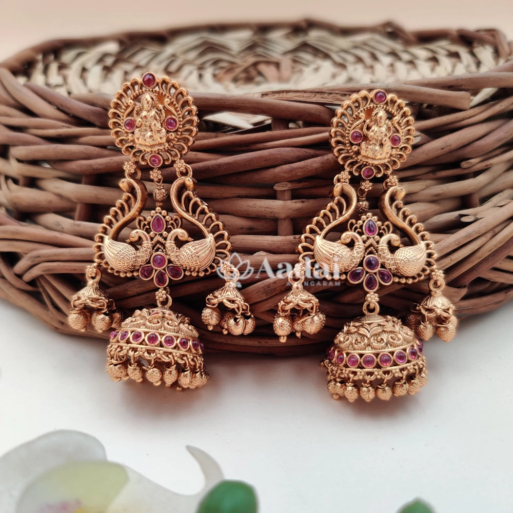 Lakshmi dual peacock long jhumka