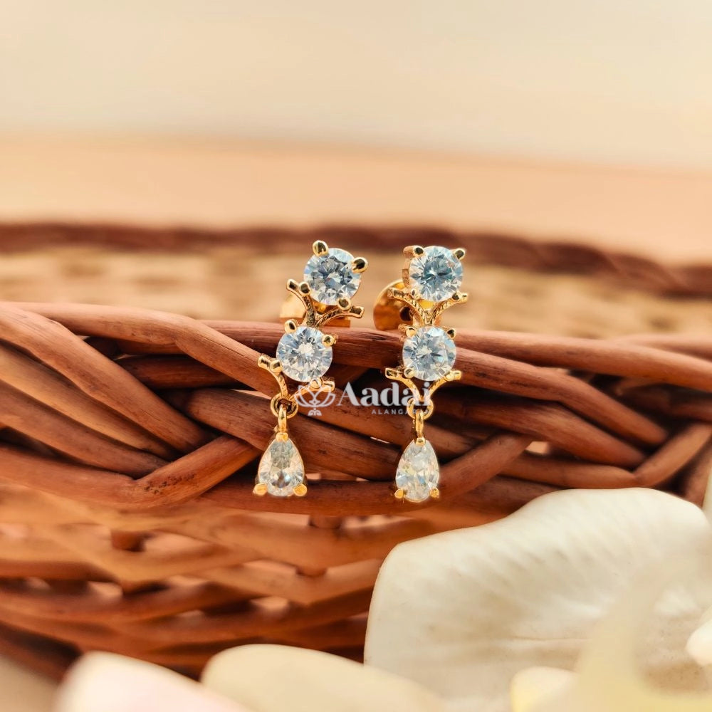 Simple White Stone Stud