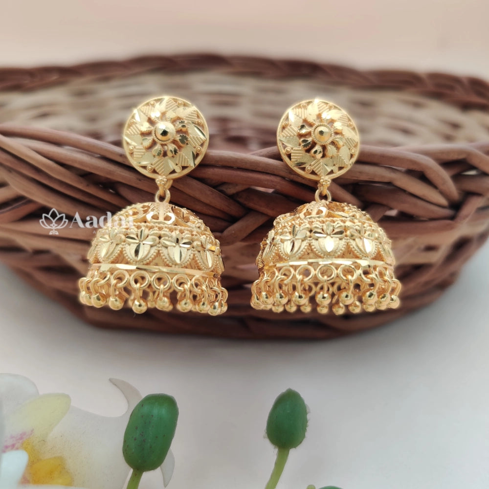 Floral gold Jhumka