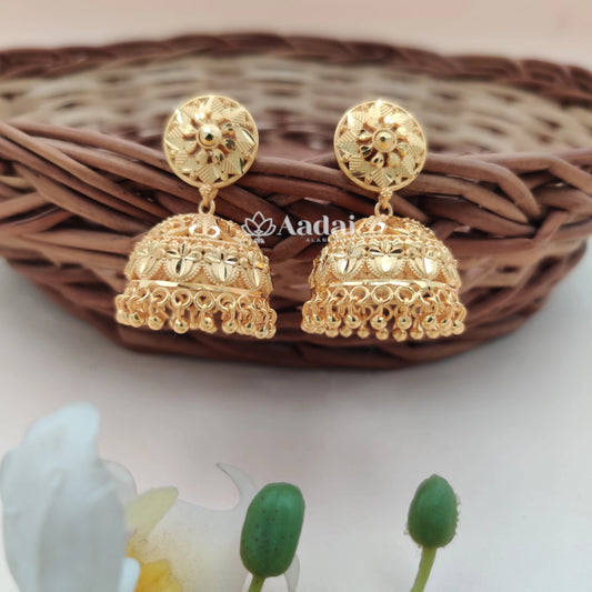 Floral gold Jhumka