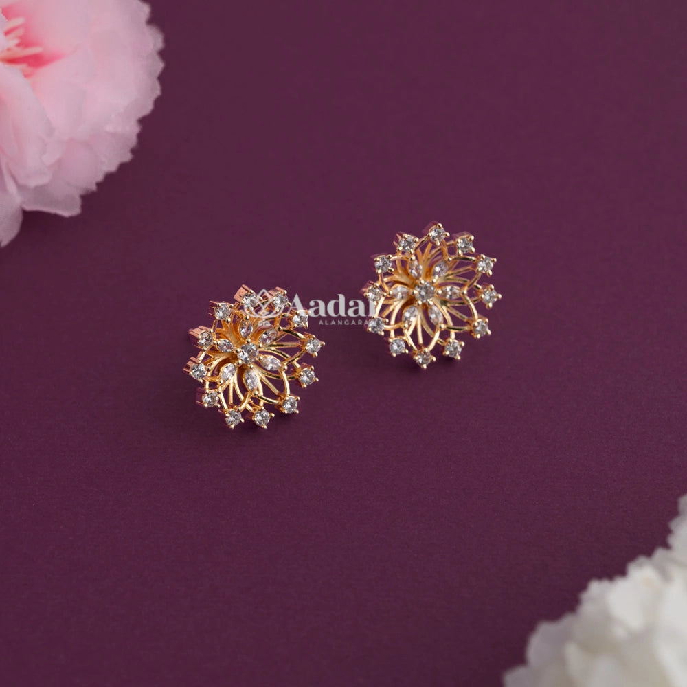 Diamond Look Floral Earring