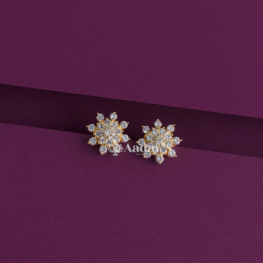 Floral Diamond Replica Stud