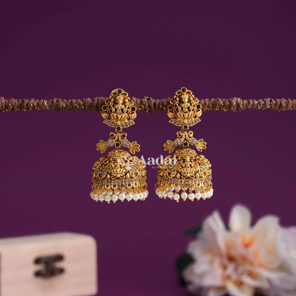 Antique Lakshmi Jhumka Pearl Beads