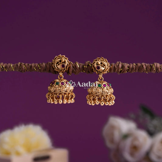 Peacock Antique Small Jhumka