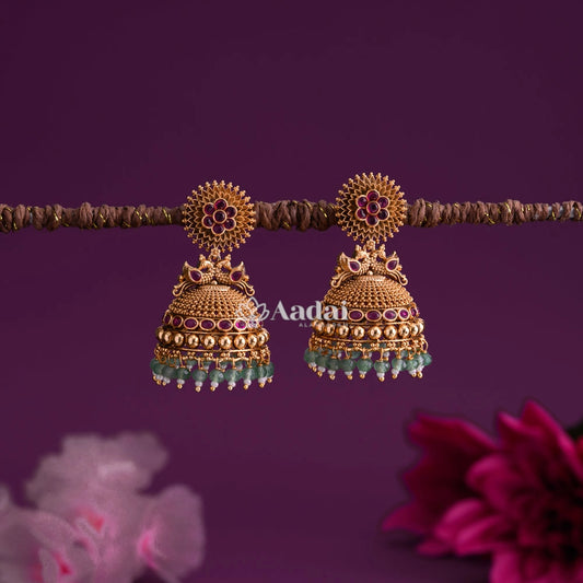 Stunning Dual Peacock Jhumki