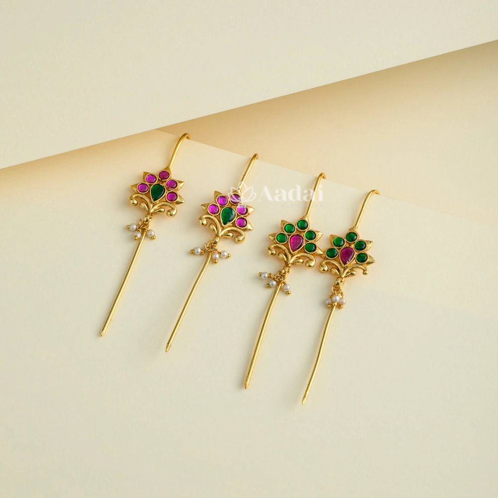 Floral Needle Ear cuff