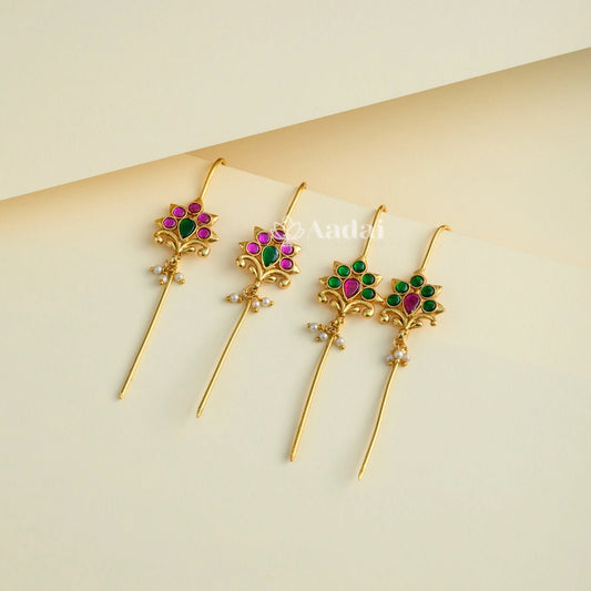 Floral Needle Ear cuff