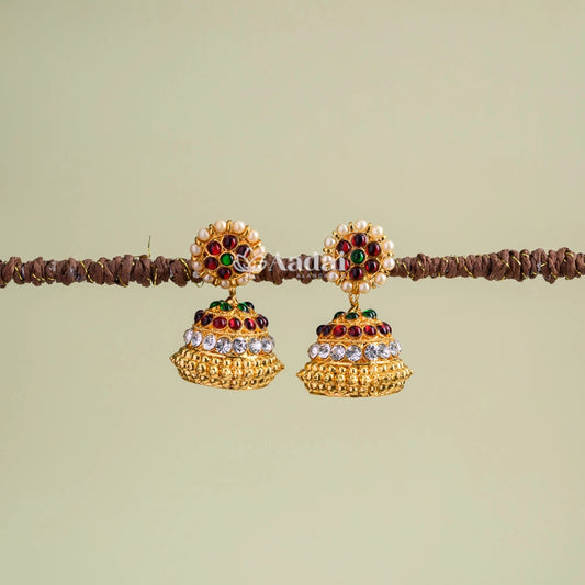 Classic Kemp With Gold Jhumka