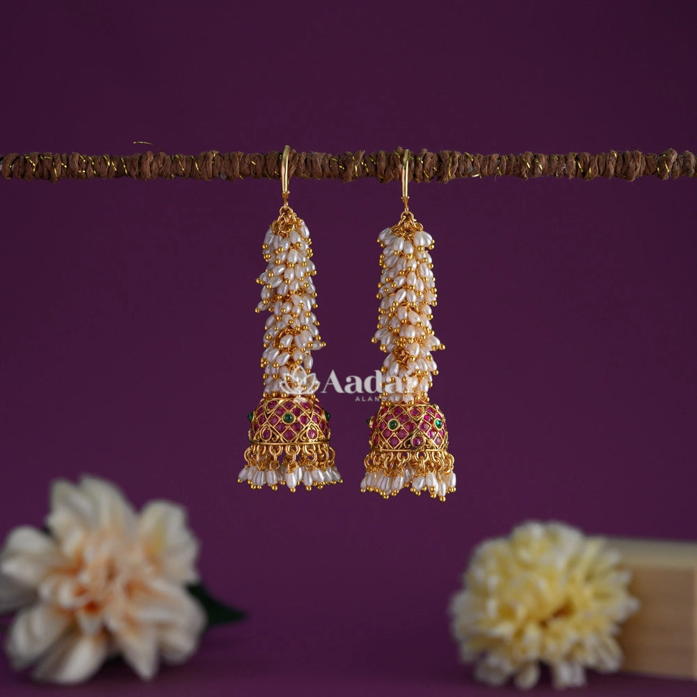 Cluster Pearl Drop Jhumka