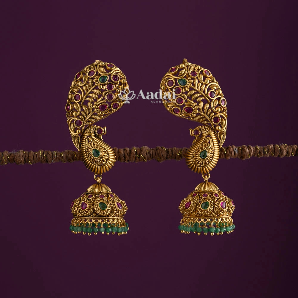 Enmeshed Peacock Earcuff Jhumka