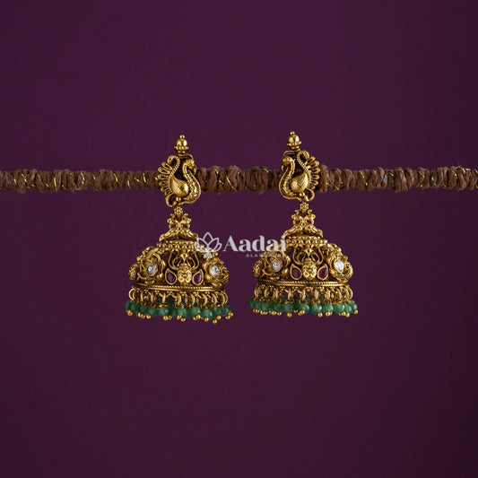 Encased Peacock Antique Jhumka