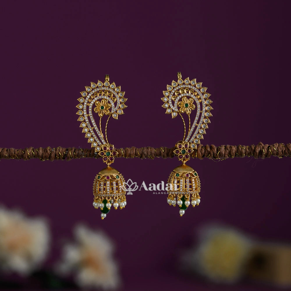 Domineering Floral Earcuff Jhumka
