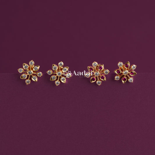 Floral Diamond Replica Stud