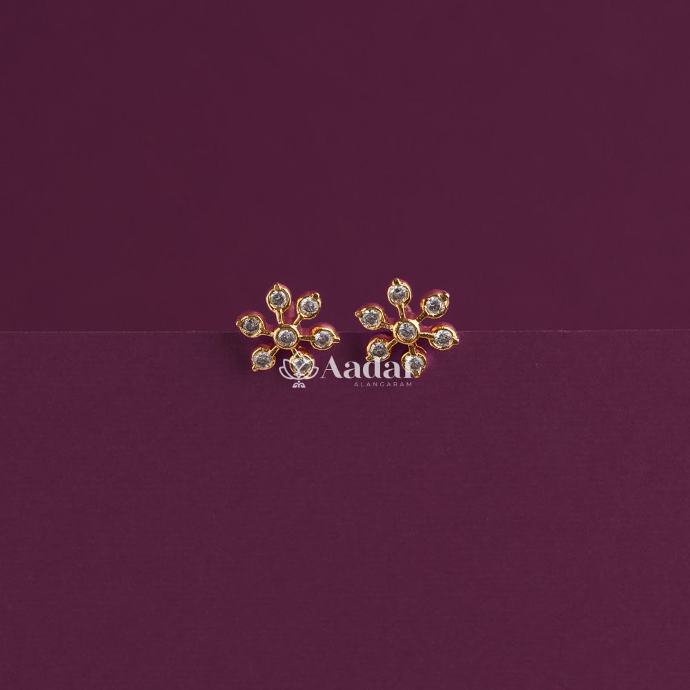 Two Style Floral Diamond Replica Stud