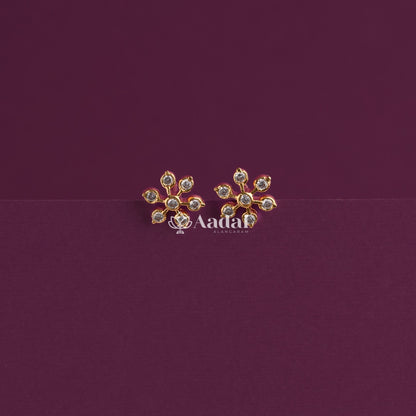 Two Style Floral Diamond Replica Stud