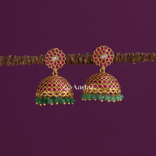 Frosted Ruby Jhumka