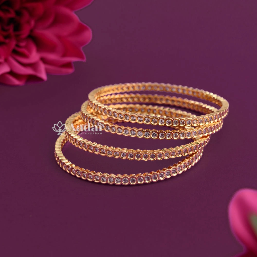Simple stone bangle - White