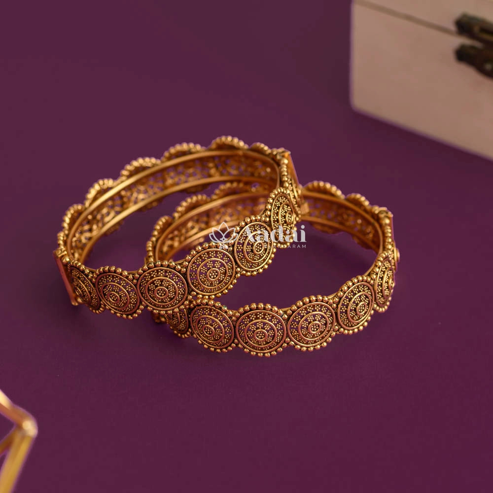 Floral antique bangle