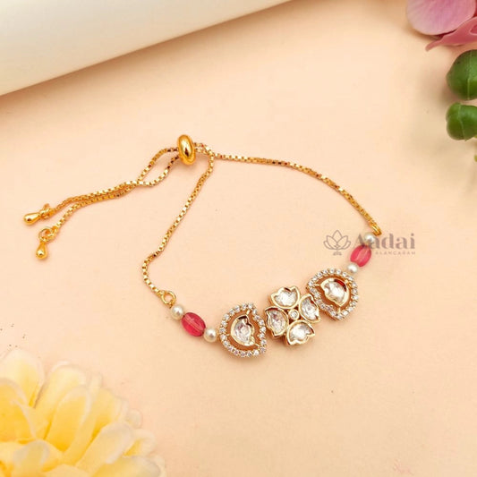 Flower Kundan Bracelet