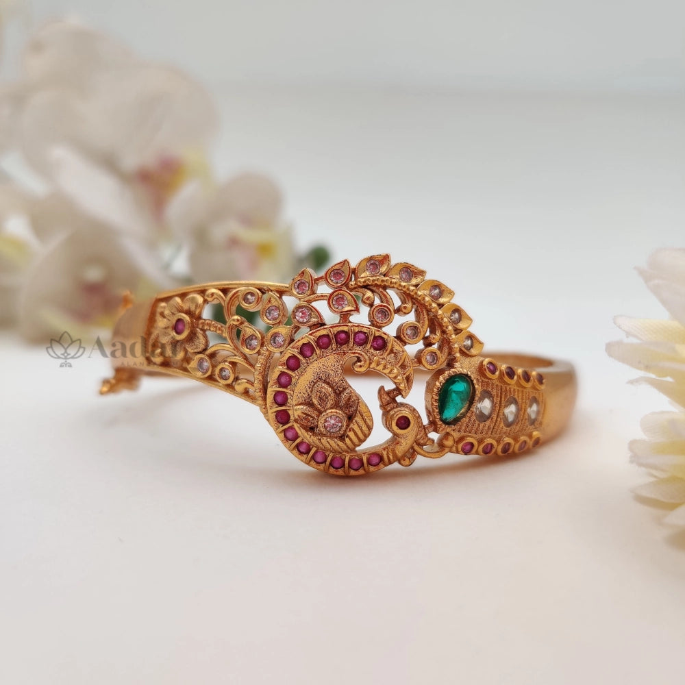 Floral peacock bracelet